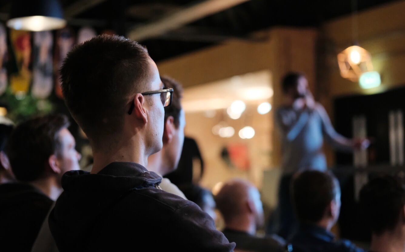Bezoekers tijdens een Dutch Laravel Foundation event